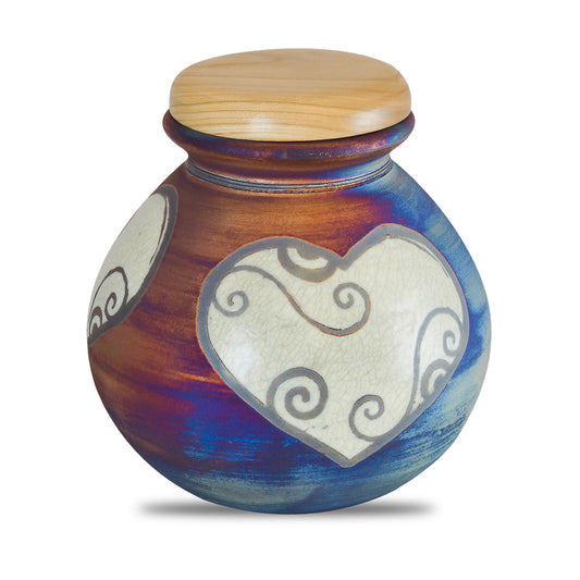 Heart Raku Urn